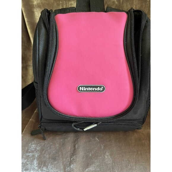 Nintendo Mini Backpack Gameboy Carrying Protective Travel Case Pink Black - NICE - Picture 2 of 16